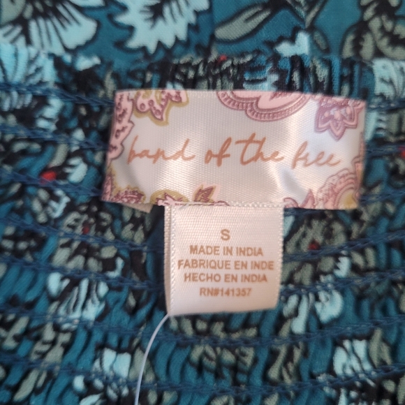 NWT Band of the Free Elise Teal Floral Wide Leg Pullon Pants Women's Size Small - Picture 7 of 10